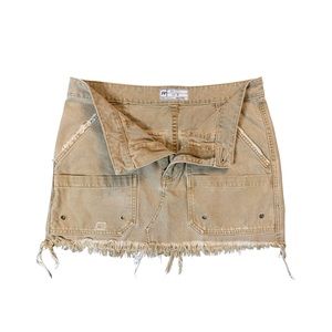 Free people cargo khaki distressed skirt